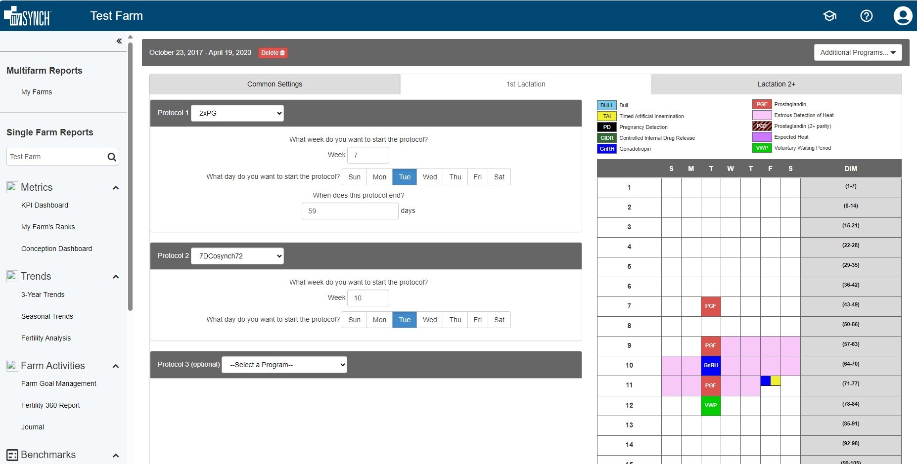 Synch Program Setup