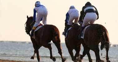 horse racing on beach